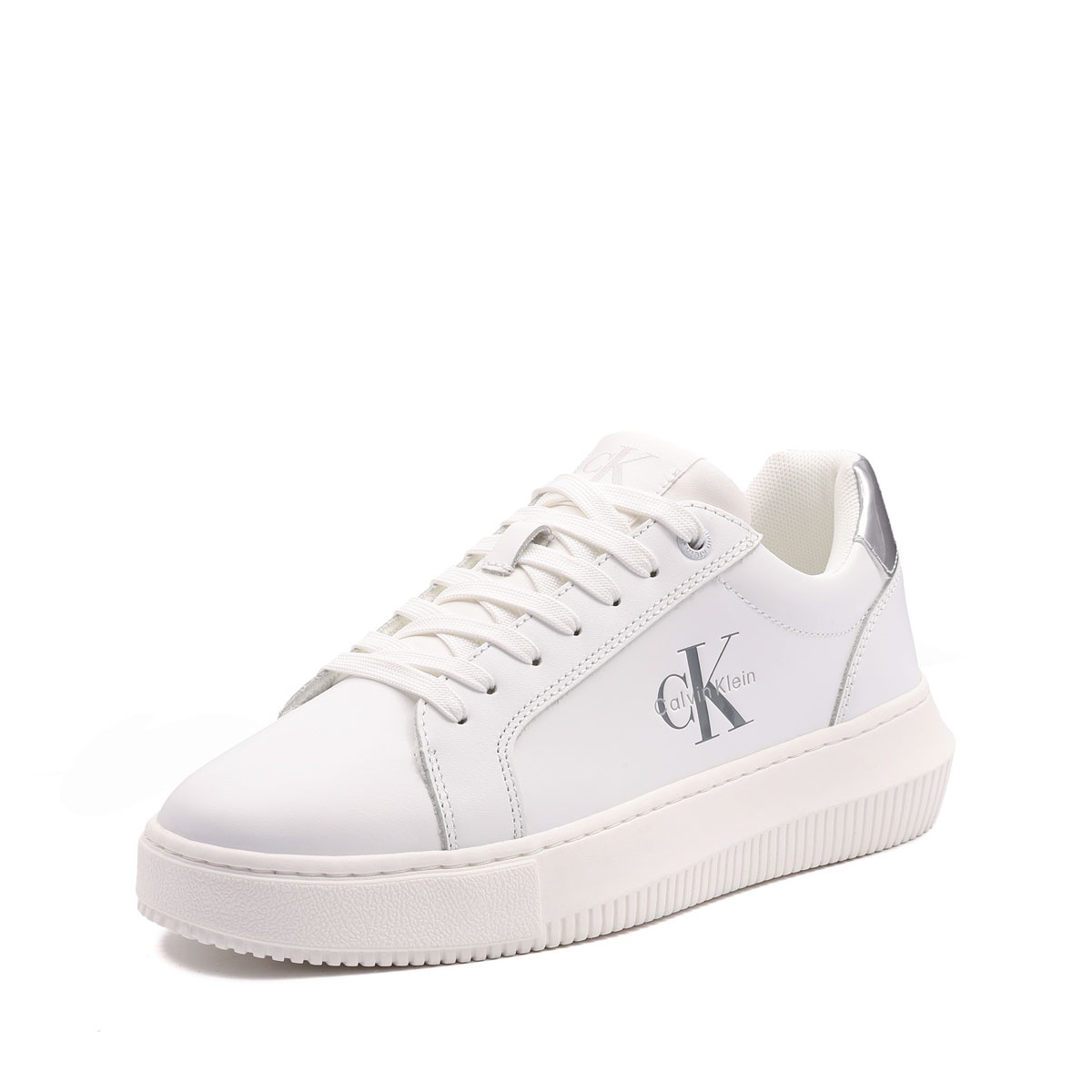 Calvin Klein Chunky Cupsole Leather Silver Дамски кецове YW0YW0187602R