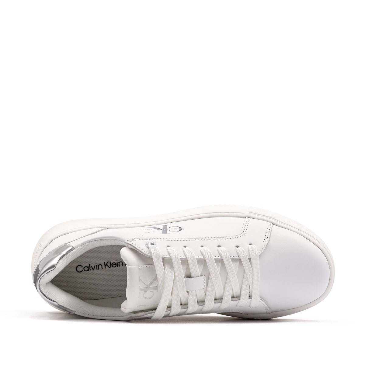 Calvin Klein Chunky Cupsole Leather Silver Дамски кецове YW0YW0187602R