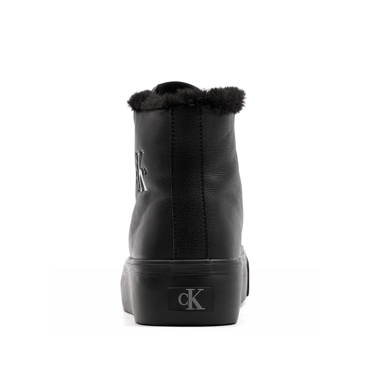 Calvin Klein Vulc Flatform Mid LaceUp Leather Fur Дамски кецове HW0HW032340GJ