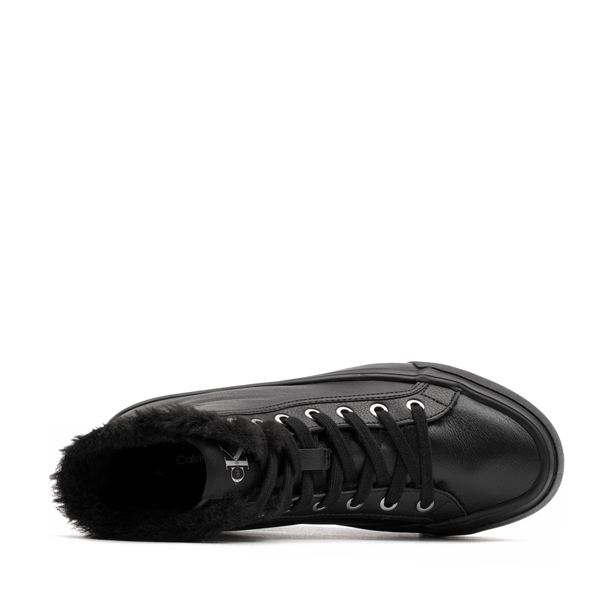Calvin Klein Vulc Flatform Mid LaceUp Leather Fur Дамски кецове HW0HW032340GJ