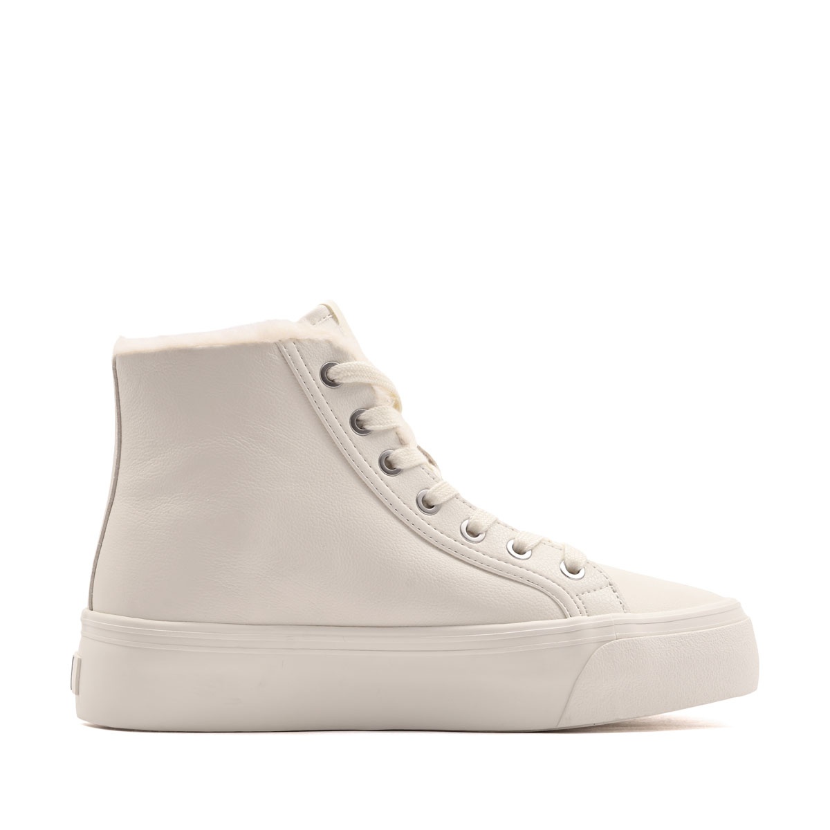 Calvin Klein Vulc Flatform Mid LaceUp Leather Fur Дамски кецове HW0HW03234YBJ