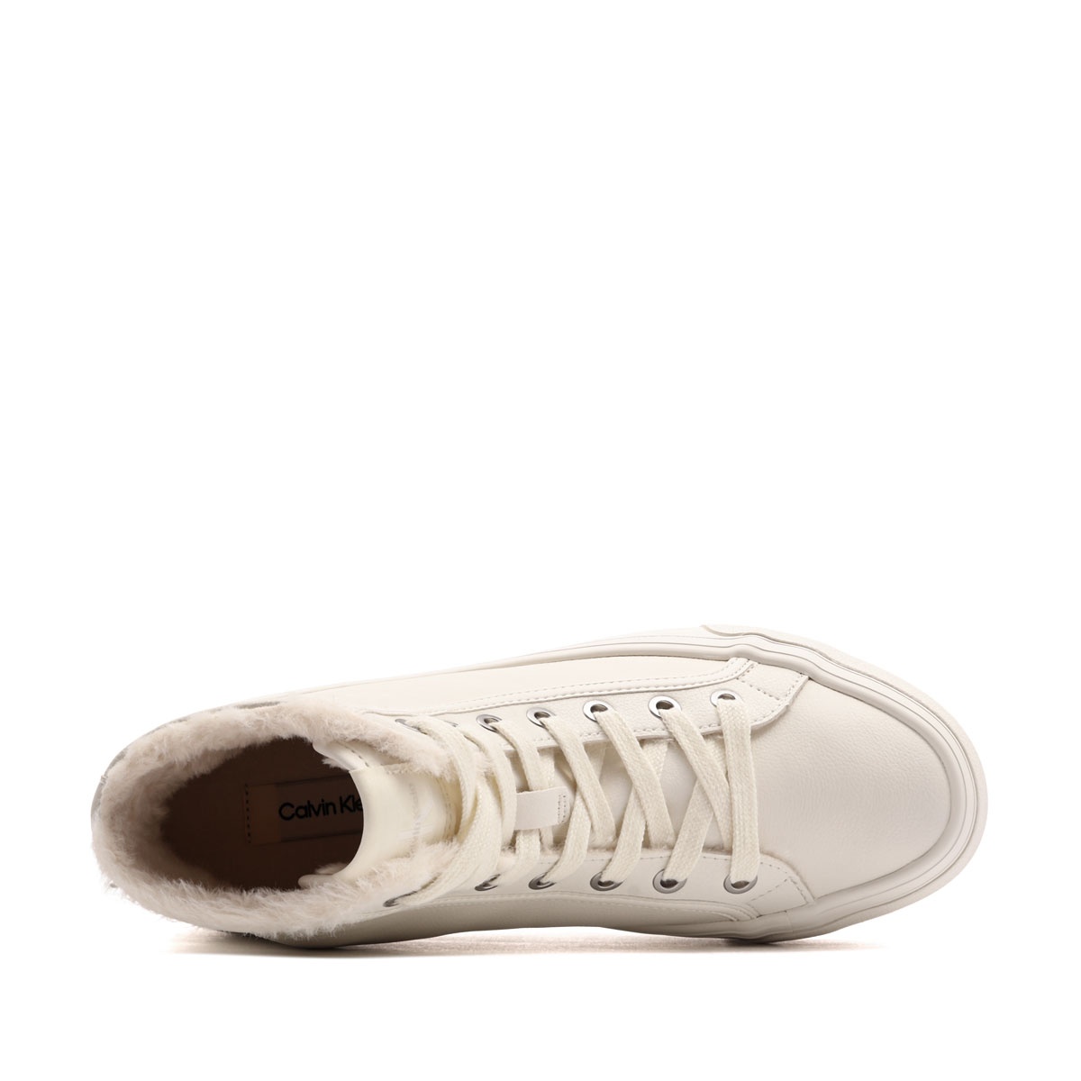 Calvin Klein Vulc Flatform Mid LaceUp Leather Fur Дамски кецове HW0HW03234YBJ