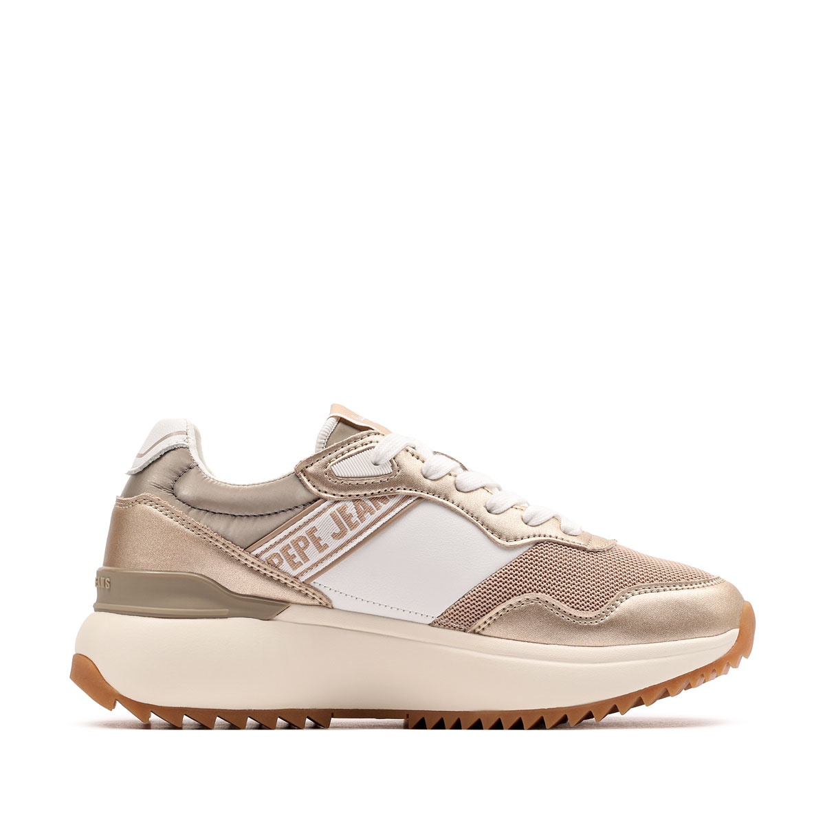 Sneakers Pepe Jeans Kimi Glam | Pelle Rosa E Scamosciata | Donna | Suola Gomma