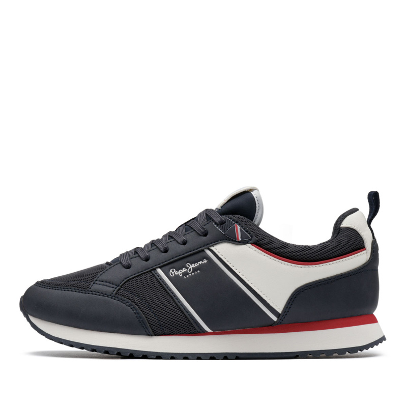 PEPE JEANS Sneakers Dublin Half M Uomo | Navy, Taglia EU 45 | Combinazione Materiali, Intersuola EVA, Suola Gomma - 4