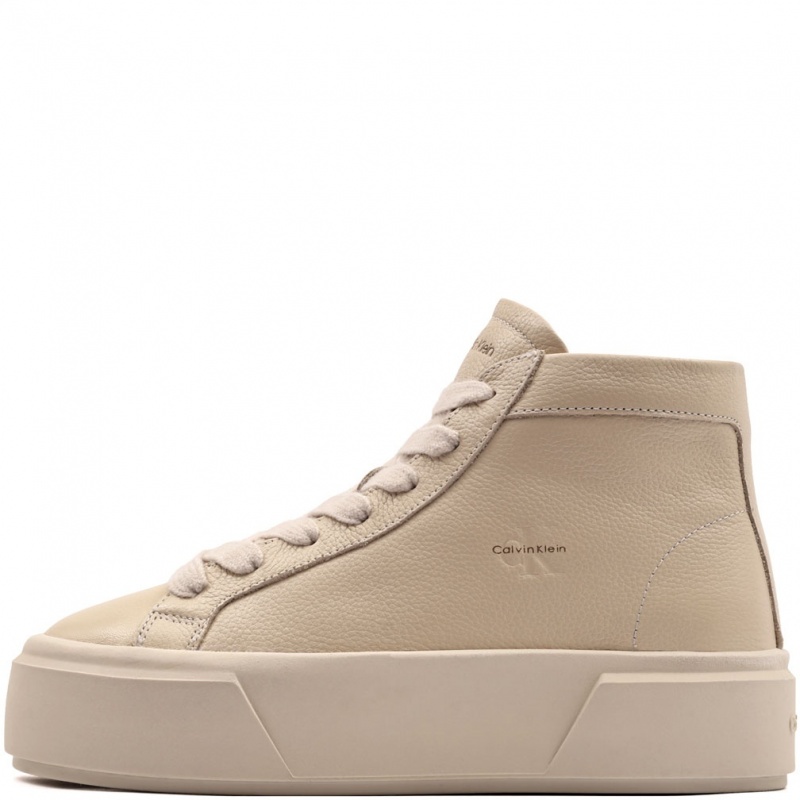 Calvin Klein Flatform Mid LaceUp Leather Дамски кецове HW0HW03230ACG