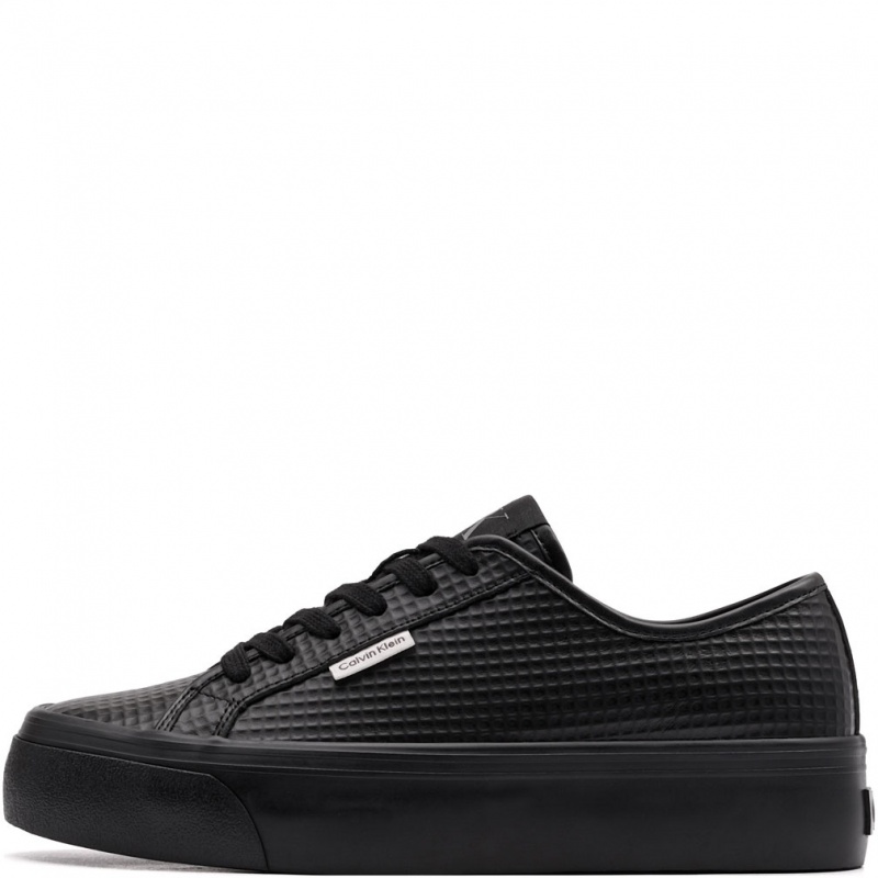 Calvin Klein Vulc Flatf LaceUp Text Leather Дамски кецове HW0HW029720GJ