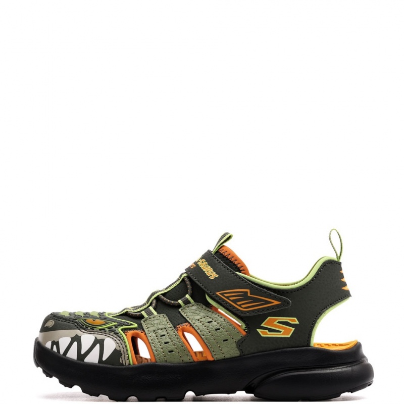 Skechers S Lights-Razor Splash-Raptor Quest Детски сандали 402284L-OLV