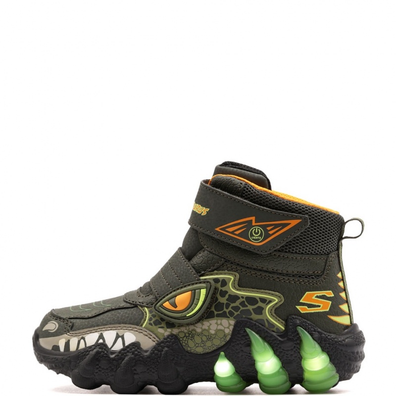 Skechers S Lights-Skech-O-Saurus Lights 2.0-Arctic Dino Детски зимни обувки 400122L-OLV